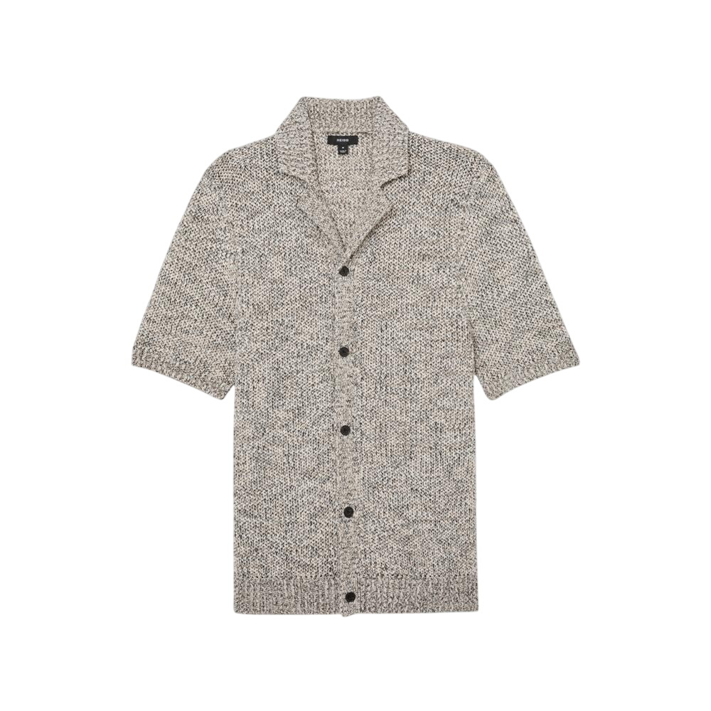 REISS Addis Marled Cuban-Collar Knitted Shirt